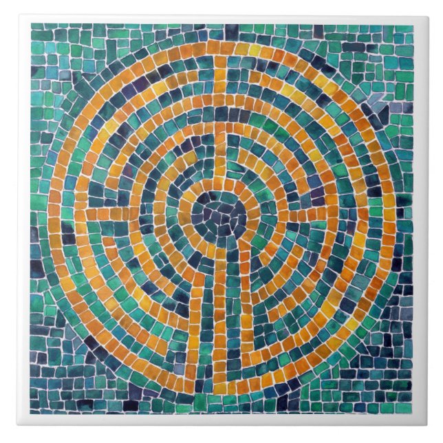 LABYRINTH II 6x6 Ceramic Tile - White (Front)