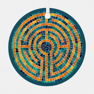 LABYRINTH II Metal Circle Ornament