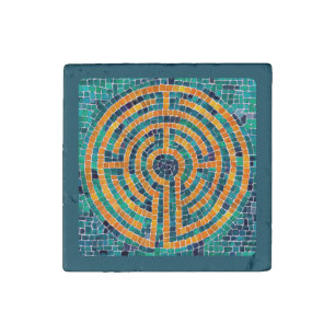 LABYRINTH II Primed Marble Magnet - Green