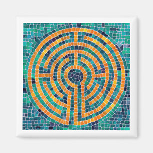 LABYRINTH II Square Magnet - White