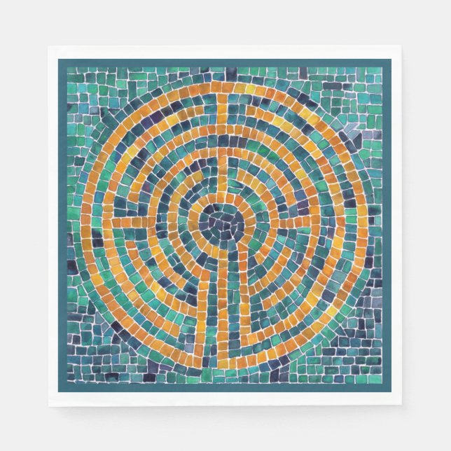 LABYRINTH II Standard Lunch Paper Napkins - Green (Front)