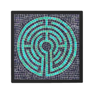 LABYRINTH III 12x12 Metal Wall Art - Black