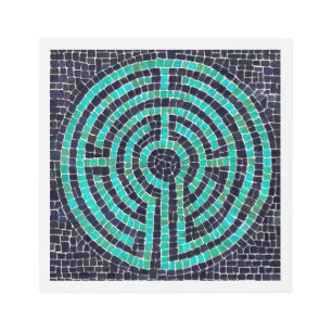 LABYRINTH III 12x12 Metal Wall Art - White