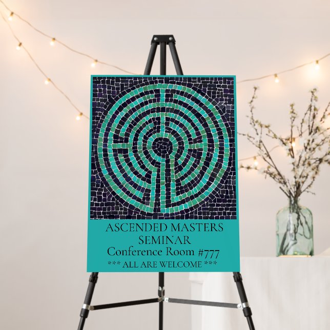 LABYRINTH III 18x24 Foam Board - Turquoise (In Situ (Stand))