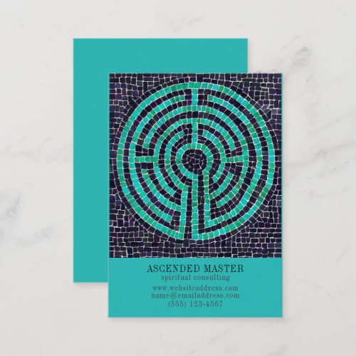 LABYRINTH III 35x25 Business Card _ Turquoise
