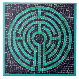 LABYRINTH III 6x6 Ceramic Tile - Turquoise