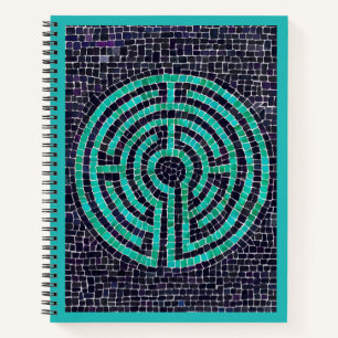 LABYRINTH III 8.5x11 Spiral Notebook - Turquoise