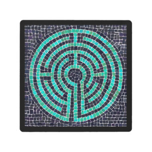 LABYRINTH III 8x8 Metal Wall Art - Black