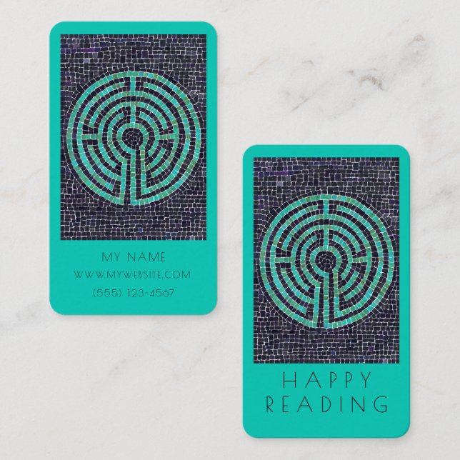 LABYRINTH III Business Bookmark - 3.5x2 Card Turq (Front/Back)
