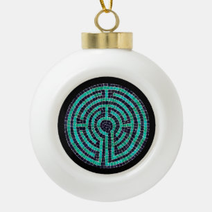 LABYRINTH III Ceramic Ball Ornament