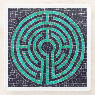 LABYRINTH III Glass Coaster - White