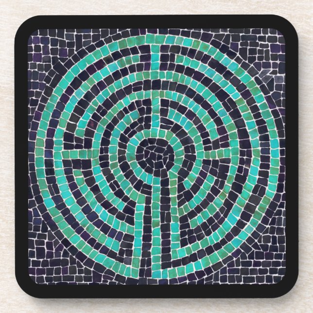 LABYRINTH III Hard Plastic Coasters - Black (Front)