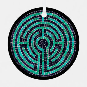 LABYRINTH III Metal Circle Ornament