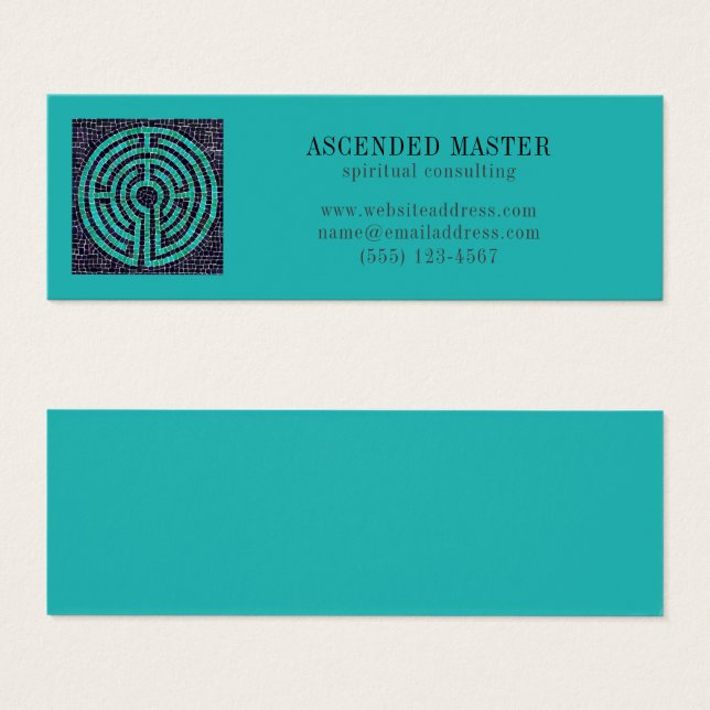 LABYRINTH III Mini Business Card - Turquoise (Front & Back)