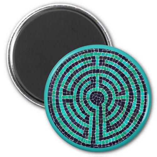 LABYRINTH III Round Magnet _ Turquoise