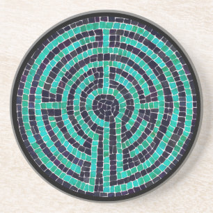 LABYRINTH III Sandstone Coaster - Black