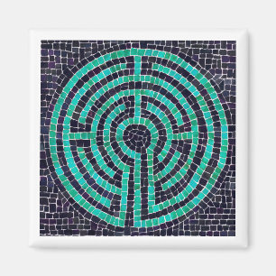 LABYRINTH III Square Magnet - White