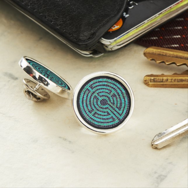 LABYRINTH III Sterling Silver Lapel Pin (In Situ)