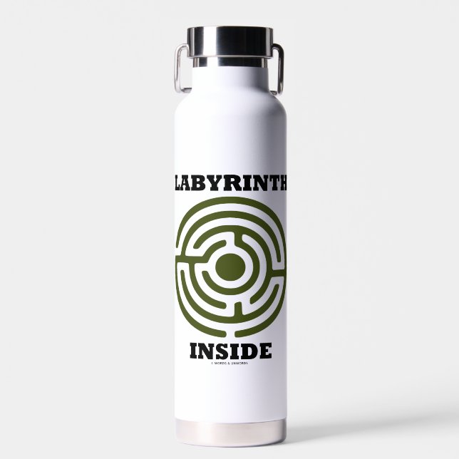 Labyrinth Inside Maze Psyche Humor Water Bottle (Front)