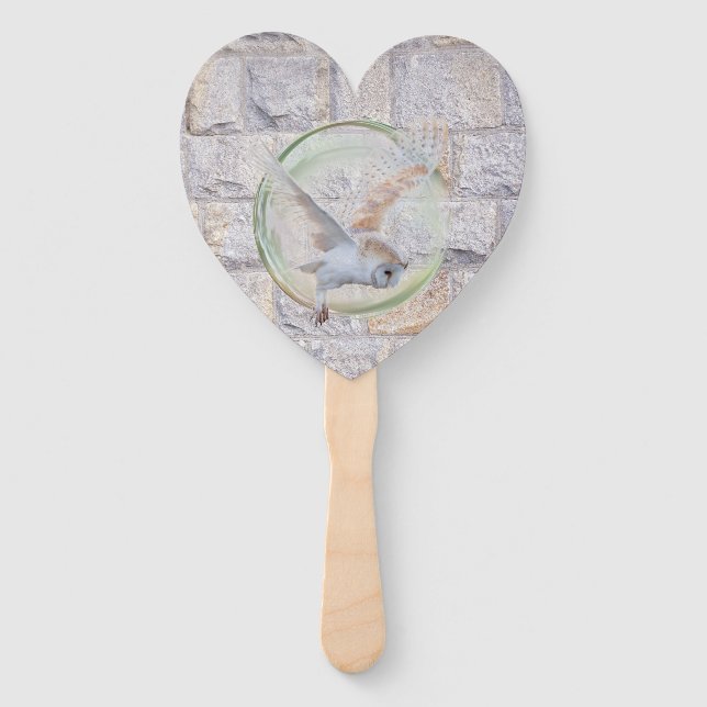 Labyrinth It’s Only Forever Wedding Owl Hand Fan (Front)