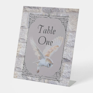 Labyrinth It’s Only Forever Wedding Owl Pedestal Sign