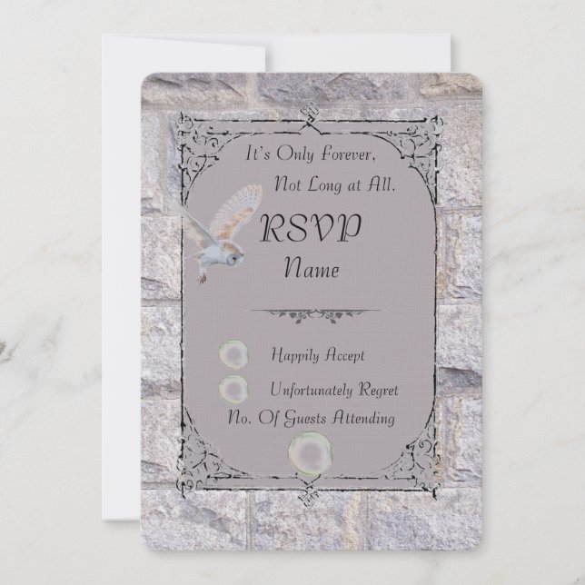 Labyrinth It’s Only Forever Wedding RSVP Card (Front)