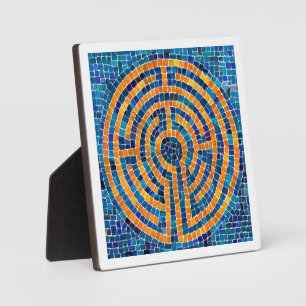 LABYRINTH IV 5.25 Square Plaque with Easel - White