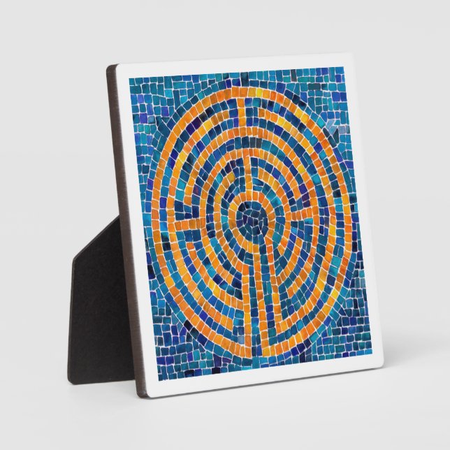 LABYRINTH IV 5.25 Square Plaque with Easel - White (Front)