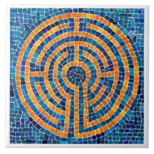 LABYRINTH IV 6x6 Ceramic Tile - White