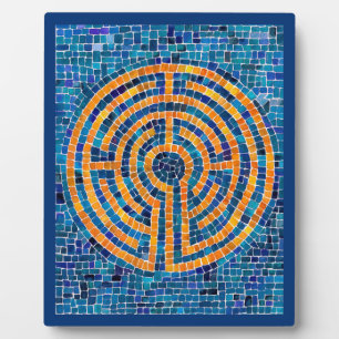 LABYRINTH IV 8x10 Plaque with Easel - Blue