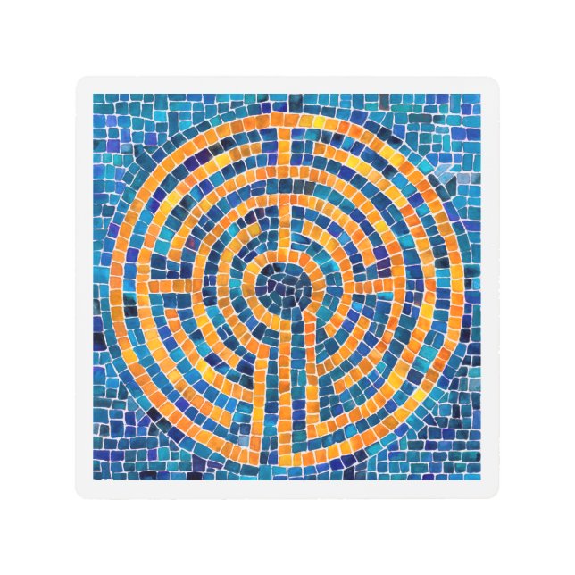 LABYRINTH IV 8x8 Metal Wall Art - White (Front)