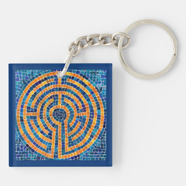 LABYRINTH IV Acrylic Square Keychain (Back)