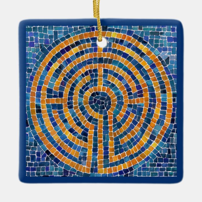 LABYRINTH IV Ceramic Square Ornament (Front)