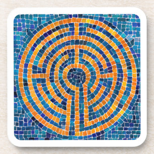 LABYRINTH IV Hard Plastic Coasters - White