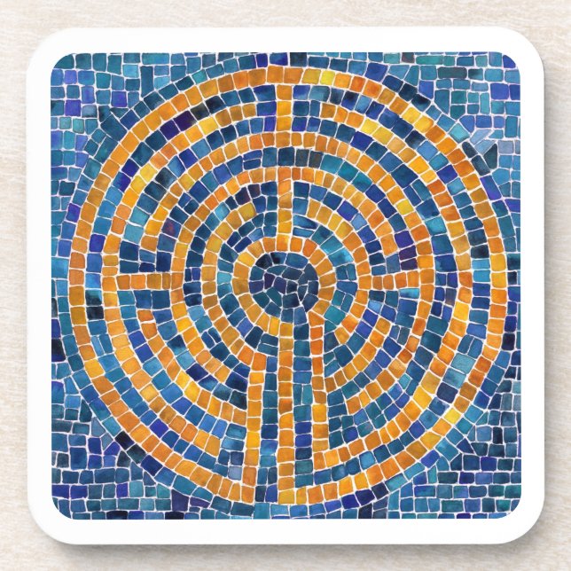 LABYRINTH IV Hard Plastic Coasters - White (Front)