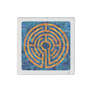 LABYRINTH IV Primed Marble Magnet - White