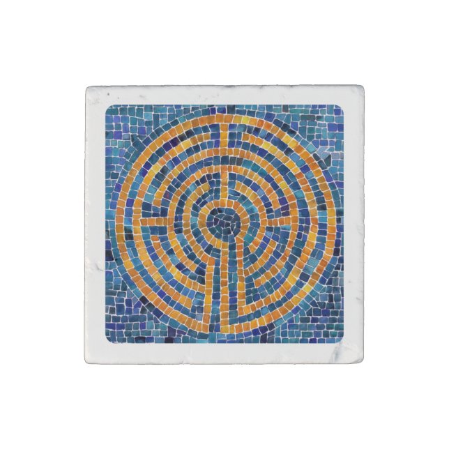 LABYRINTH IV Primed Marble Magnet - White (Front)