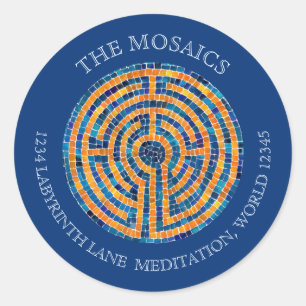 LABYRINTH IV Small Address Envelope Seals - Blue