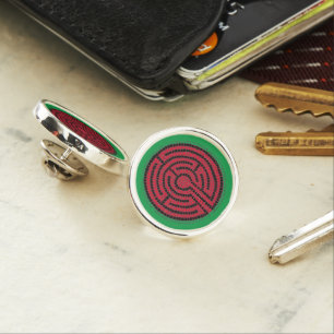 LABYRINTH IX Sterling Silver Lapel Pin