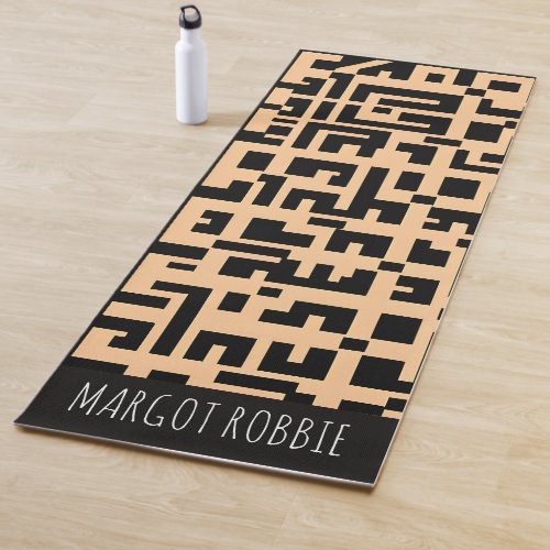 Labyrinth logrus Monochromatic Beige  Pattern Yoga Mat