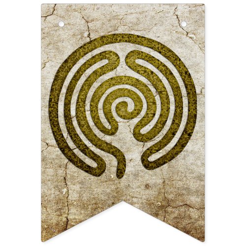 Labyrinth  maze _ antique metal  your backgr bunting flags