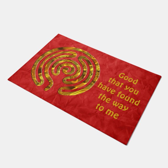 Labyrinth / maze - GOLD + your backgr. & ideas Doormat (Angled)