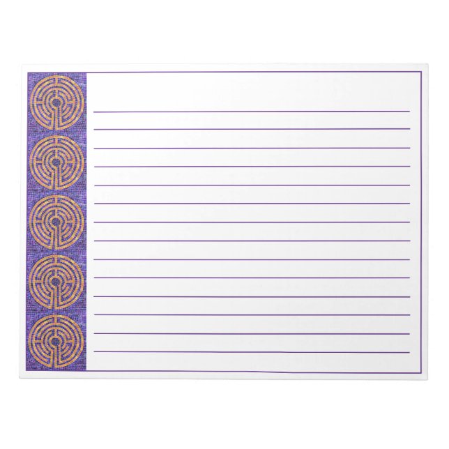 LABYRINTH MOSAIC 11x8.5 Notepad + Lines (Front)