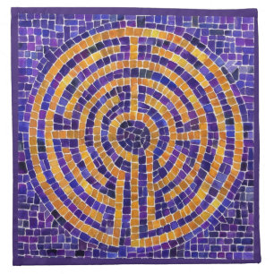 LABYRINTH MOSAIC 12"x12" Cloth Cocktail Napkin