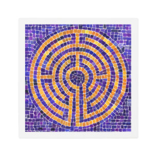 LABYRINTH MOSAIC 12x12 Metal Wall Art - White