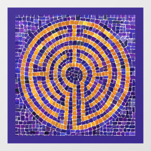 LABYRINTH MOSAIC 12x12 Window Cling - Purple