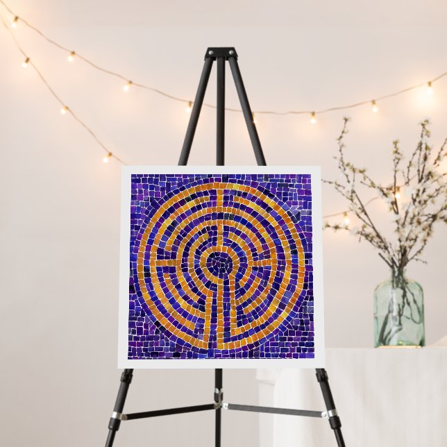 LABYRINTH MOSAIC 18x18 Foam Board - White (In Situ (Stand))