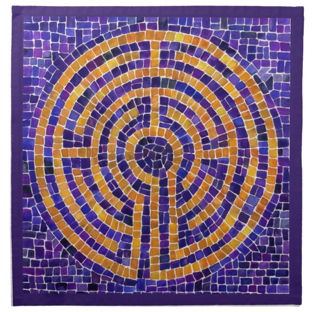 LABYRINTH MOSAIC 20"x20" Cloth Dinner Napkin (Front)