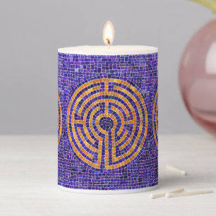LABYRINTH MOSAIC 3x4 Pillar Candle