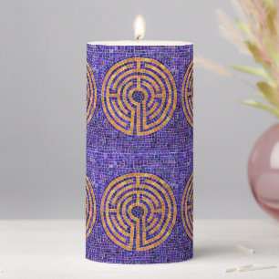 LABYRINTH MOSAIC 3x6 Pillar Candle